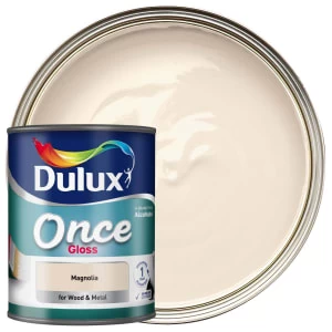 Image of Dulux Once Magnolia Gloss Paint 750ml