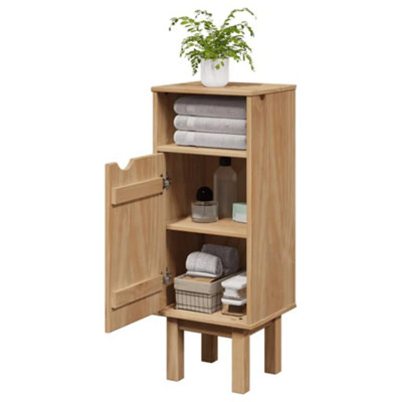 Image of Vidaxl Bathroom Cabinet Otta 35X30X90 Cm Solid Wood Pine