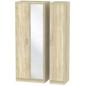 Image of Yelanto Ready Assembled Triple Door Wardrobe - Oak
