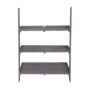 Image of Charles Bentley FSC Wide Wooden Ladder Planter, Grey