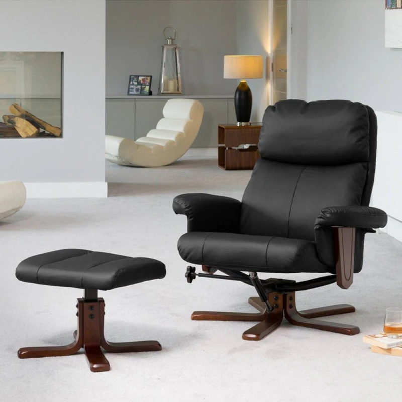Image of Artemis Home Woodacre Swivel Recliner in Black Unisex
