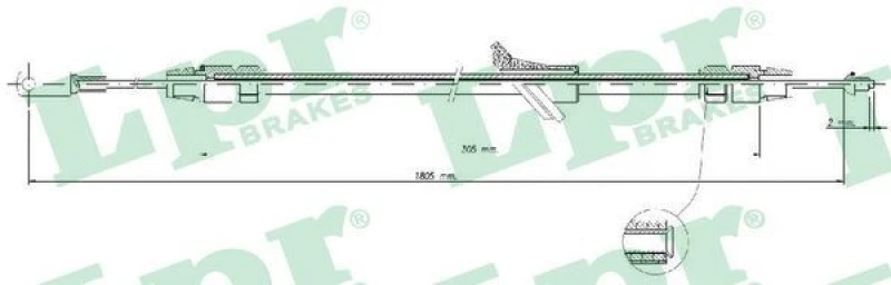 Image of LPR Handbrake cable LPR C1695B