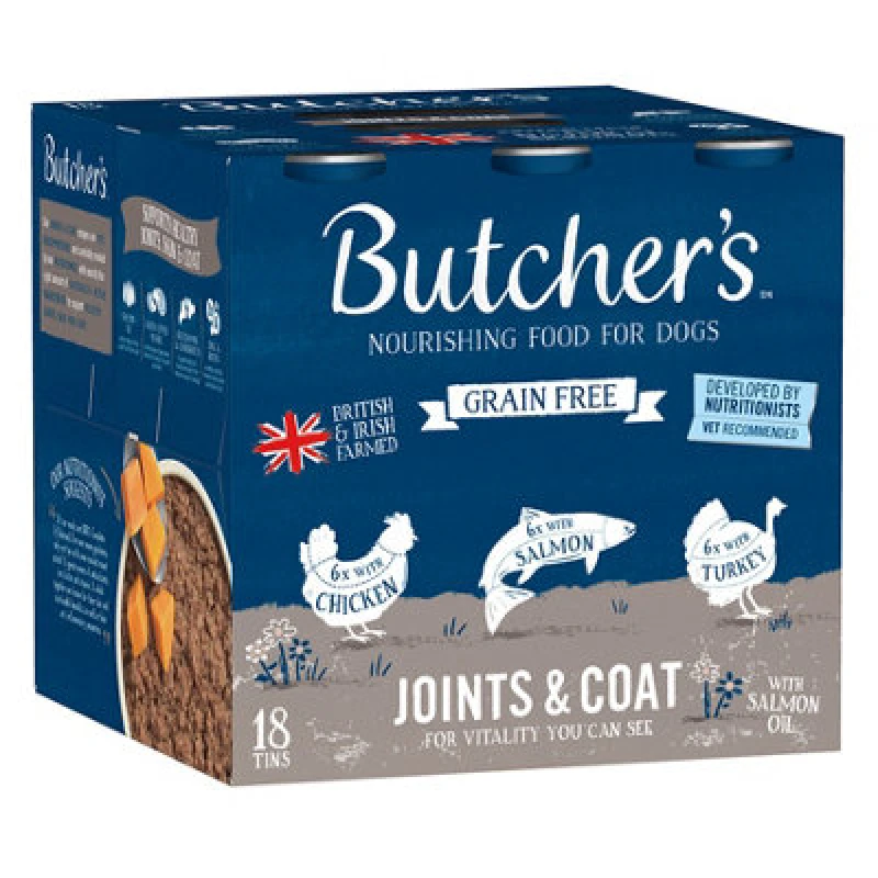 Image of Pack Of 18 Butcher's Joints & Coat Dog Food Cans 390G
