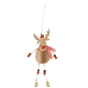 Image of Reindeer Wooden Hanging Decoration