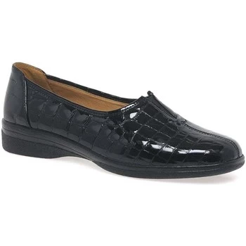 Image of Gabor Alice Womens Leather Wide Fit Shoes womens Loafers / Casual Shoes in Black,4,4.5,5,5.5,6,6.5,7