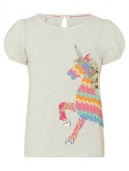 Monsoon Girls Unicorn Pinata Top - Ivory, Size Age: 5-6 Years, Women