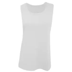 image of Bella Ladies/Womens Flowy Scoop Muscle Tee / Sleeveless Vest Top (S) (White)