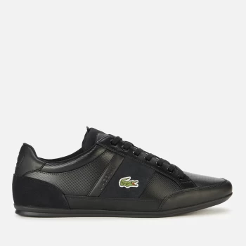 Image of Lacoste Mens Chaymon Bl 22 2 Leather Low Profile Trainers - Black - UK 11