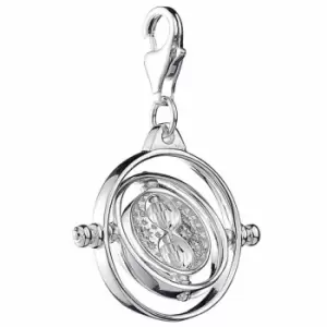 image of Sterling Silver Time Turner Clip on Charm with Crystal Elements