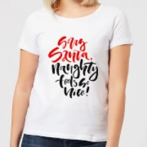 Image of Naughty Feels So Nice Womens T-Shirt - White - 3XL