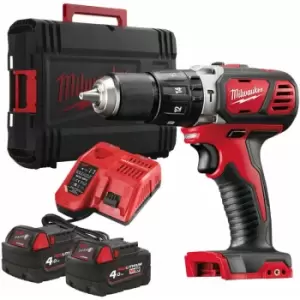 image of Milwaukee M18 BPD-402C 18V Compact Percussion Drill with 2x 4.0Ah Batteries