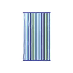 image of Helena Springfield Multi Stripe Bath Sheet, Blue/Green