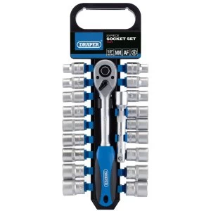 Image of Draper 1/2" Square Drive Combined MM/AF Socket And Ratchet Set (20 Piece)