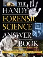 Image of handy forensic science answer book reading clues at the crime scene crime l