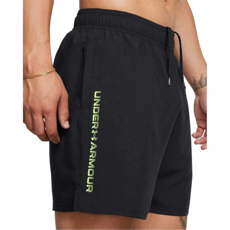 Image of Under Armour Tech Woven Wordmark Shorts Black/Morph Green L