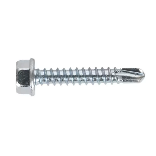 image of Sealey SDHX4225 Self Drilling Screw 4.2 x 25mm Hex Head Zinc DIN 7504K