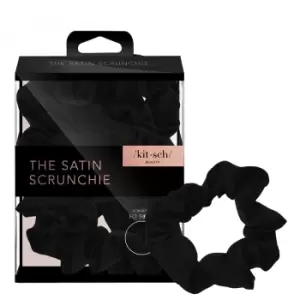 Image of Kitsch Satin Sleep Scrunchies (Various Colours) - Black