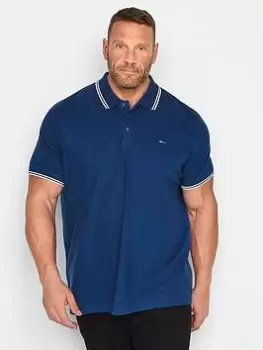 BadRhino Tipped Polo - Blue Size 2XL, Men