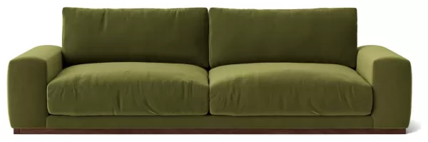 Image of Swoon Denver Velvet 4 Seater Sofa - Fern Green