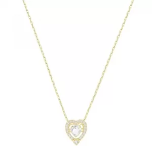 image of Ladies Swarovski Gold Plated Sparkling Heart Necklace