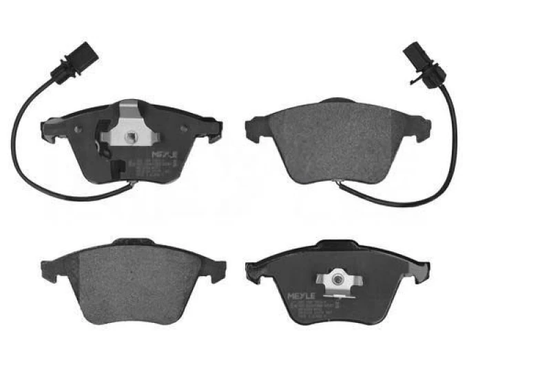 Image of MEYLE 025 239 5020/W Brake pad set Front Axle, incl. wear warning contact, Original Quality, with anti-squeak plate Brake Pad Set,disc brake (402)