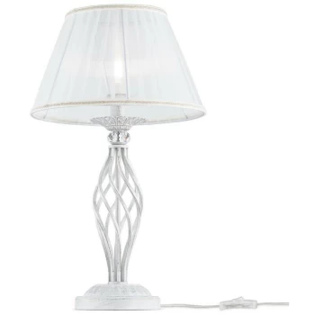 Image of Maytoni Lighting - Grace Table Lamp White with Gold & Crystal, 1 Light, E14