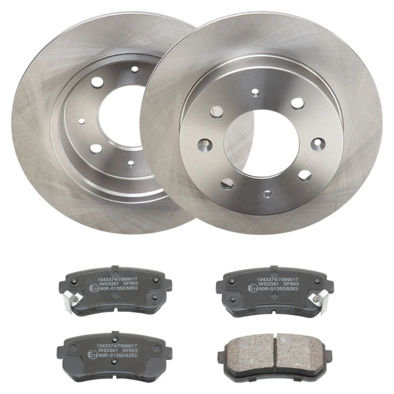 Image of RIDEX 3405B2317 Brake disc and pads set Rear Axle, Brake Disc Type: Solid, with acoustic wear warning Brake Set,disc brakes (3405)