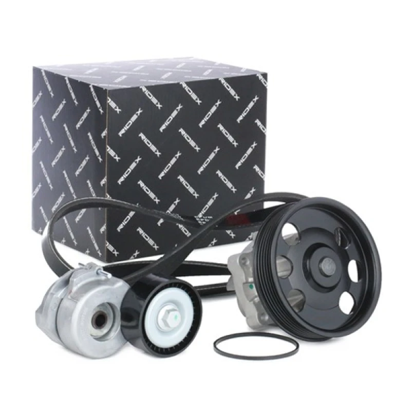Image of RIDEX 4172P0009 Water Pump + V-Ribbed Belt Kit with water pump Water Pump + V-Ribbed Belt Kit (4172)