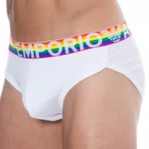 Image of Emporio Armani Rainbow Cotton Briefs - White XL