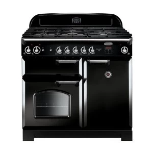 Image of Rangemaster CLA100NGFBLC 117630 100cm CLASSIC Gas Range Cooker BlackChrome