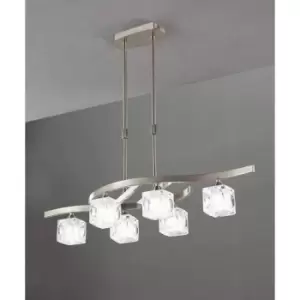 Image of Cuadrax telescopic suspension 6 satin nickel G9 bulbs