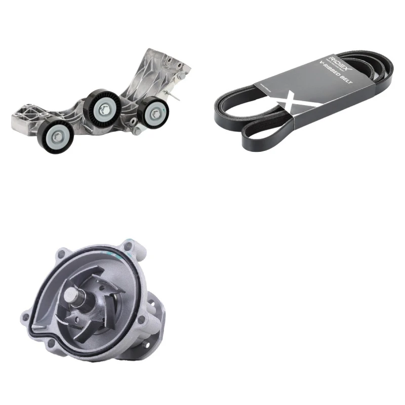 Image of RIDEX 4172P0109 Water Pump + V-Ribbed Belt Kit with water pump Water Pump + V-Ribbed Belt Kit (4172)