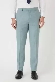 Image of Mens Slim Fit Green Tweed Suit Trousers