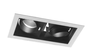 Image of APOLLO LED 2 Light Recessed Adjustable Downlight Black 10800lm 4000K 35.5x18.8x12cm
