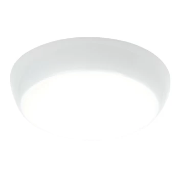Image of Flush Ceiling Light 325mm Round Flush Em IP44 16W & 2W Gloss White