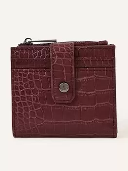 image of Accessorize Croc Cardholder Zip Purse, Red, Women