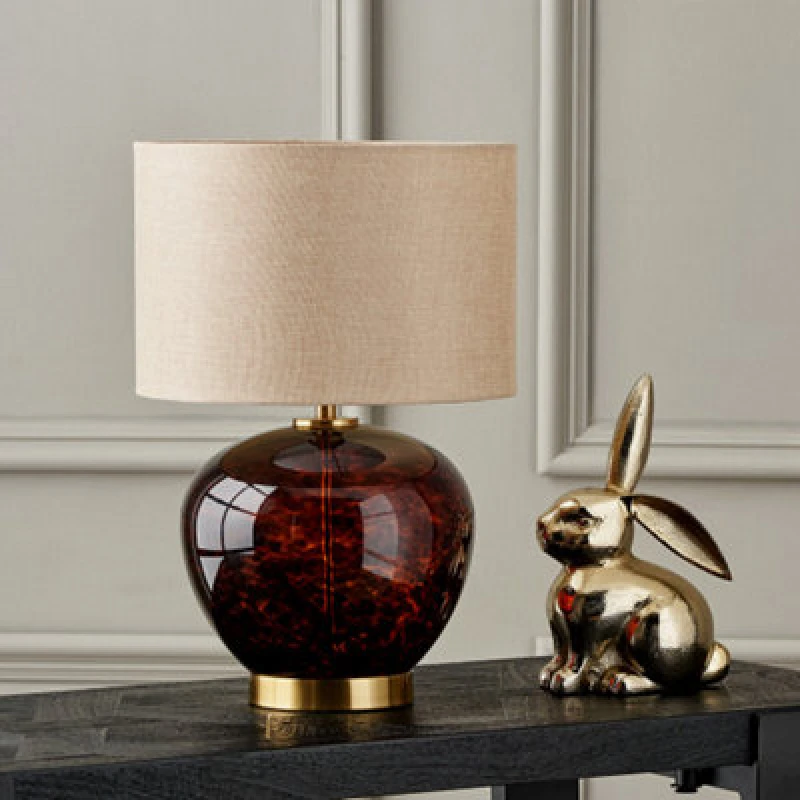 Image of Pacific Lifestyle Tortoise Shell Glass Table Lamp