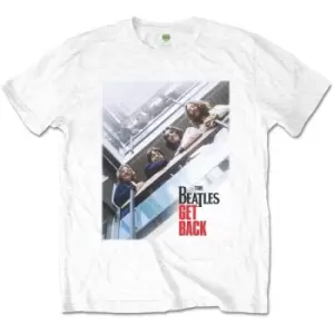 Image of The Beatles - Get Back Poster Unisex Large T-Shirt - White