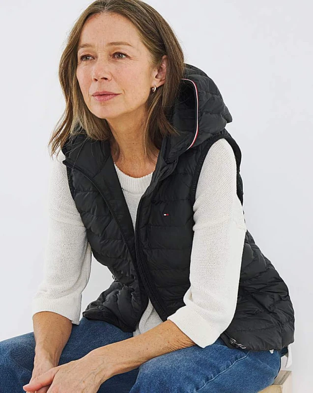 Image of Tommy Hilfiger Padded Gilet Black Female XL CK12004
