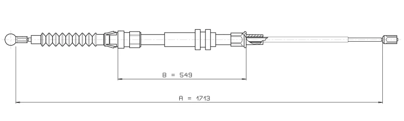 Image of Handbrake cable METZGER 10.7432