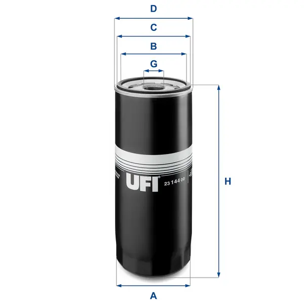 image of UFI 23.144.00 Oil Filter Oil Spin-On