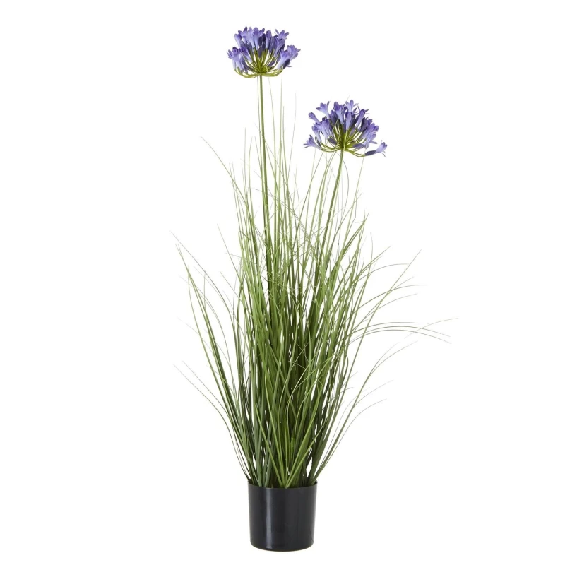 Image of Hill Interiors Agapanthus Artificial Potted Plant in Light Blue Light Blue Unisex
