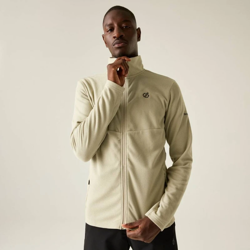 Image of Dare 2b Mens Arising Full Zip Fleece in Cream Size: Medium Cream Male M