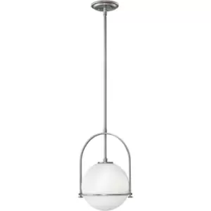 image of Quintiesse Hinkley Somerset Globe Pendant Ceiling Light Brushed Nickel