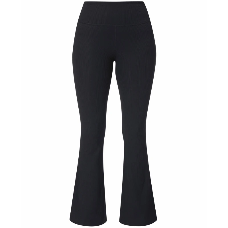 Image of Sweaty Betty Womens Glow Rib Flared Trousers Black female 8 (XS)