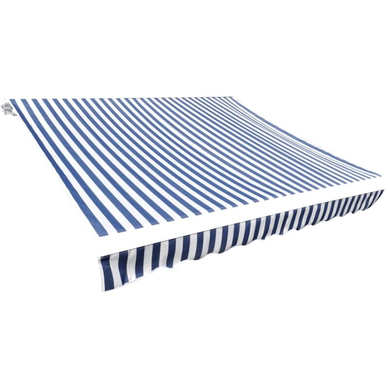 Image of vidaXL Awning Top Sunshade Canvas Blue and White 500x300cm Awning Canvas