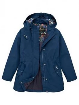 Image of Barbour Girls Promenade Hooded Jacket - Navy