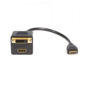 1 ft HDMI Splitter HDMI to HDMI DVI D MF