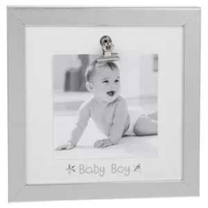 Image of Silver Clip Frame Baby Boy 4x4