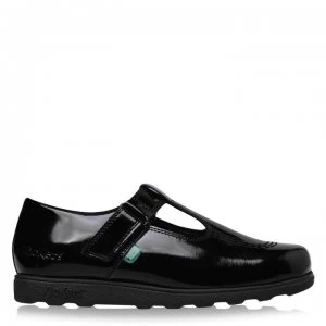 Image of Kickers Fragma T Bar Junior Girls Shoes - Black